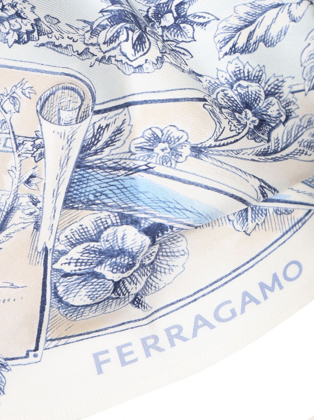 Ferragamo Top Foulard With Ethnic Print Tops - Light blue | e7f7c03e081feb6ef871884c6f569fa86a7d27e8