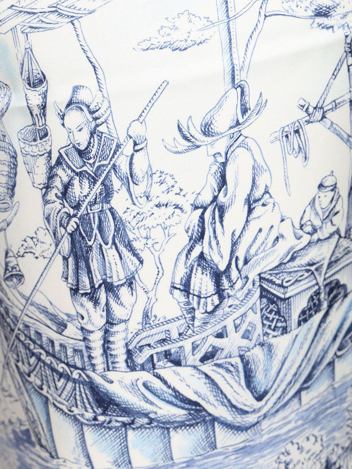 Ferragamo Pareo Pergamena Print Skirts - Light blue | 9b134189c9eaa27ec2d4f84867fc29fc82983a57
