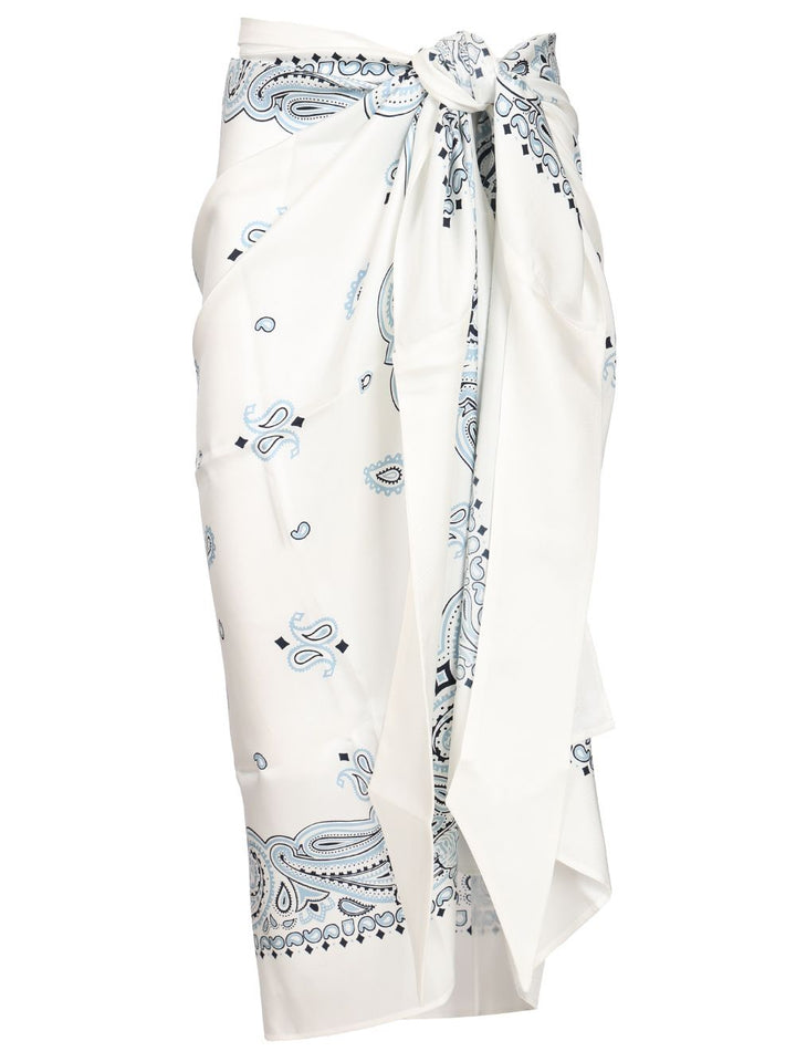Ferragamo Arabesque Print Silk Sarong Skirts - Light blue | 75faa15e6b1d5653ab5b1f609ab2c59dd82ed818