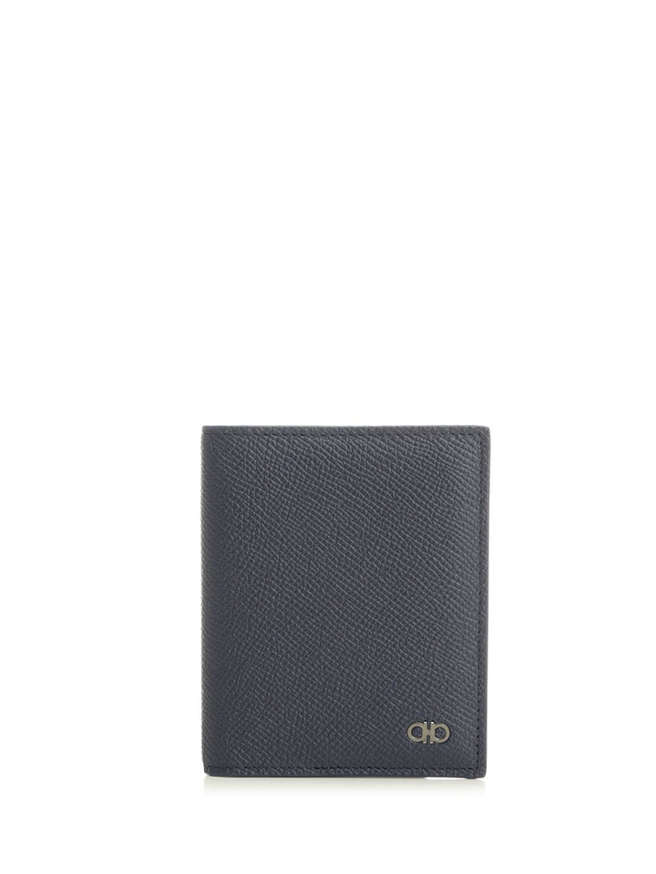 Ferragamo Gancini Credit Card Holder Wallets - Blue | baecd6c1c80be434e176a2475bdd0ea4a88664c8