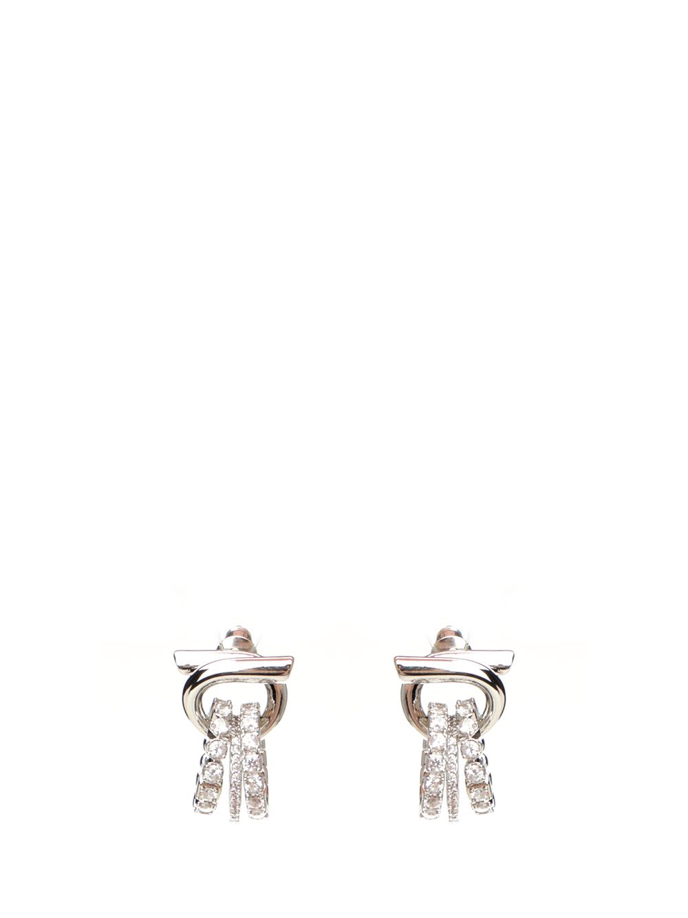 Gancini Earrings With Crystals Jewelry Silver
