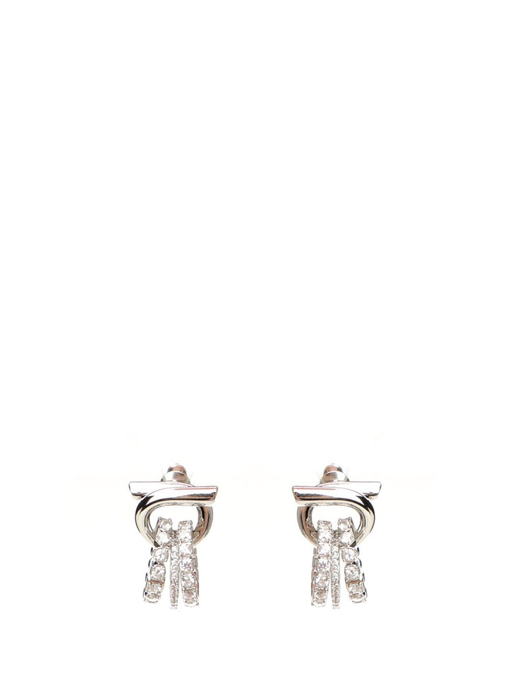 Ferragamo Gancini Earrings With Crystals Jewelry - Silver | 85f62e939d004ea0cb60f2180408eaad1ab72cef