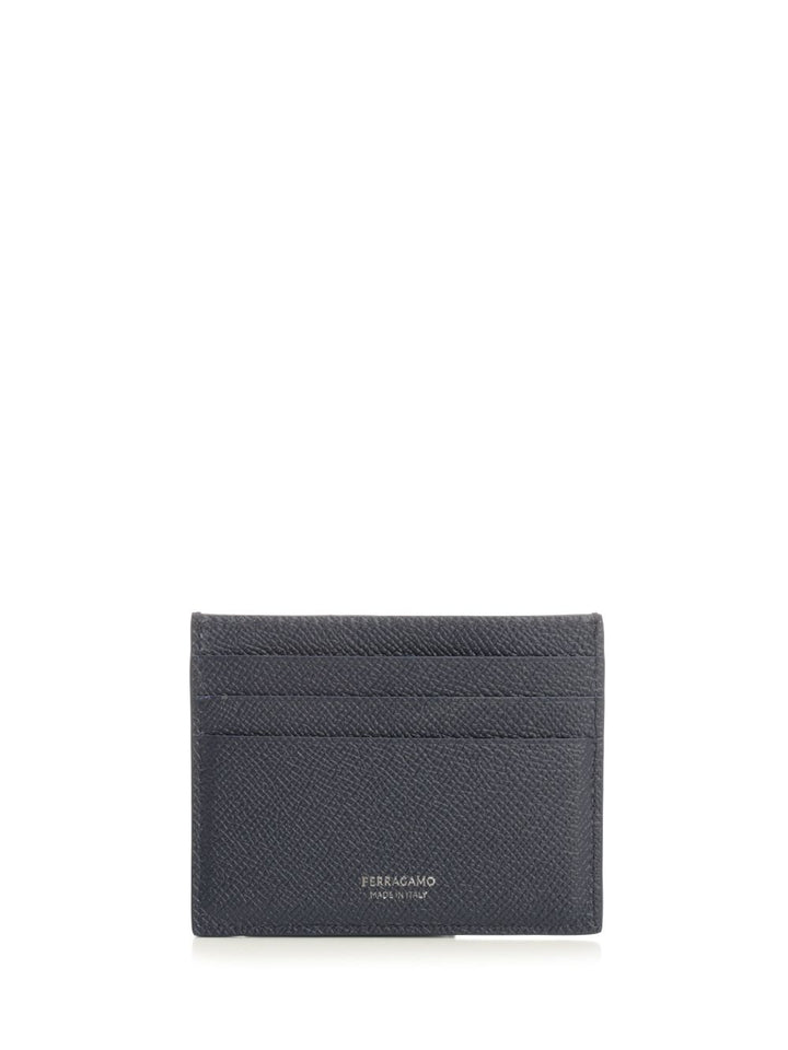 Ferragamo Gancini Credit Card Holder Wallets - Blue | 3688ff717688fce80b66a7008ef30dcdb067dcb8