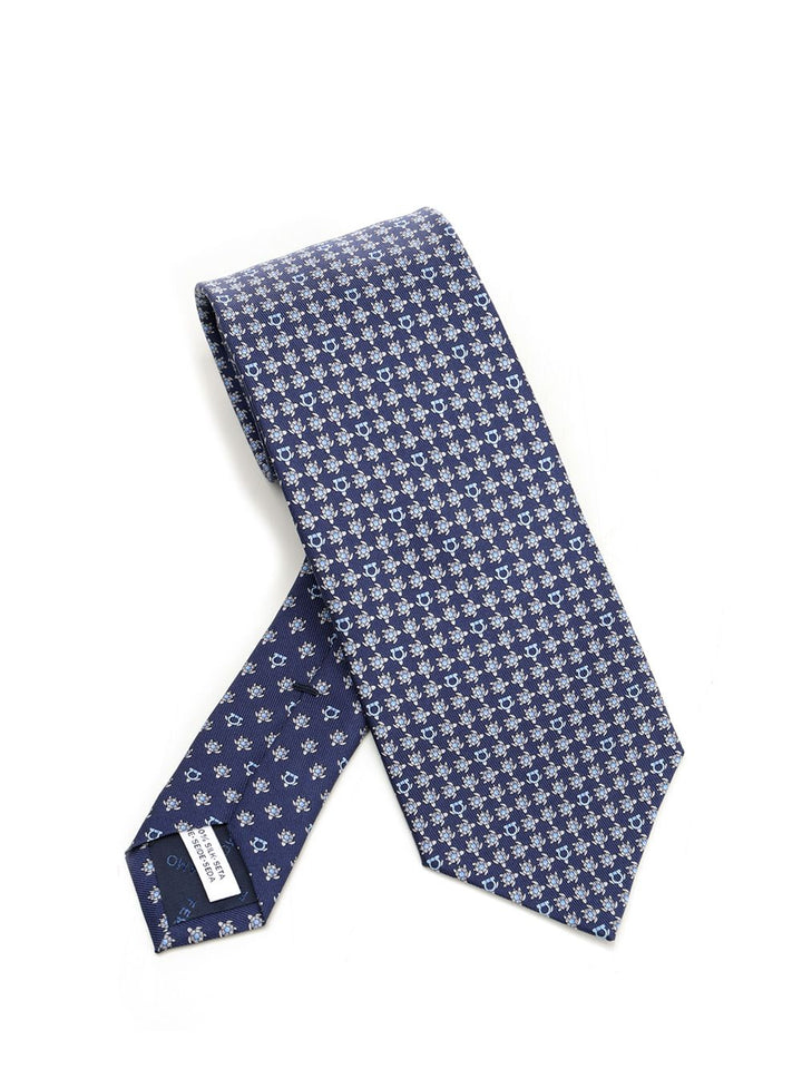 Ferragamo Turtle Print Tie Ties And Bow Ties - Blue | bf985781e9819fd9293014c88fba08aaf9e80497