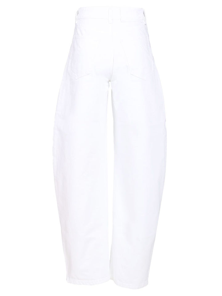 AlaÏA Round Pants Light White Denim Jeans - White | 5e3e72622b7c53ad5e1fb8a9f0f457f44f3fbfbb