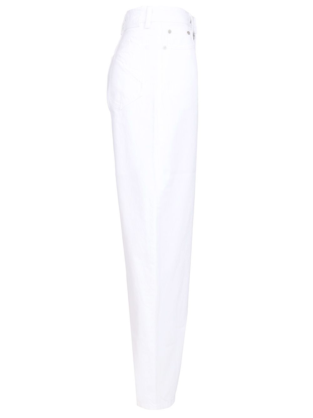 AlaÏA Round Pants Light White Denim Jeans - White | f07cd2720a8dd346cb22b2d86348ec1bad12c2b5