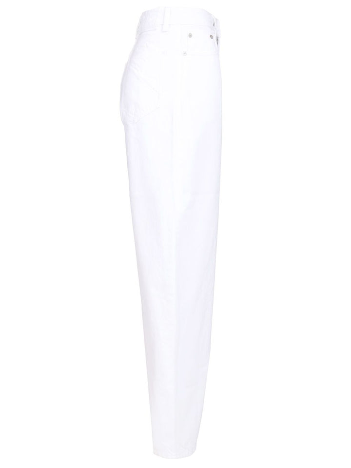 AlaÏA Round Pants Light White Denim Jeans - White | f07cd2720a8dd346cb22b2d86348ec1bad12c2b5