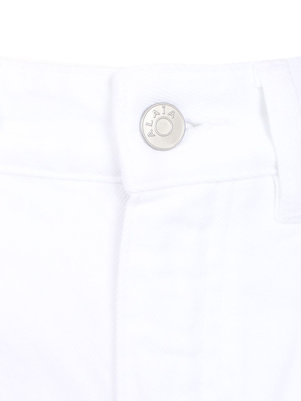 AlaÏA Round Pants Light White Denim Jeans - White | 50c9e7936373c6b16b40b078e4b764b583c8c322