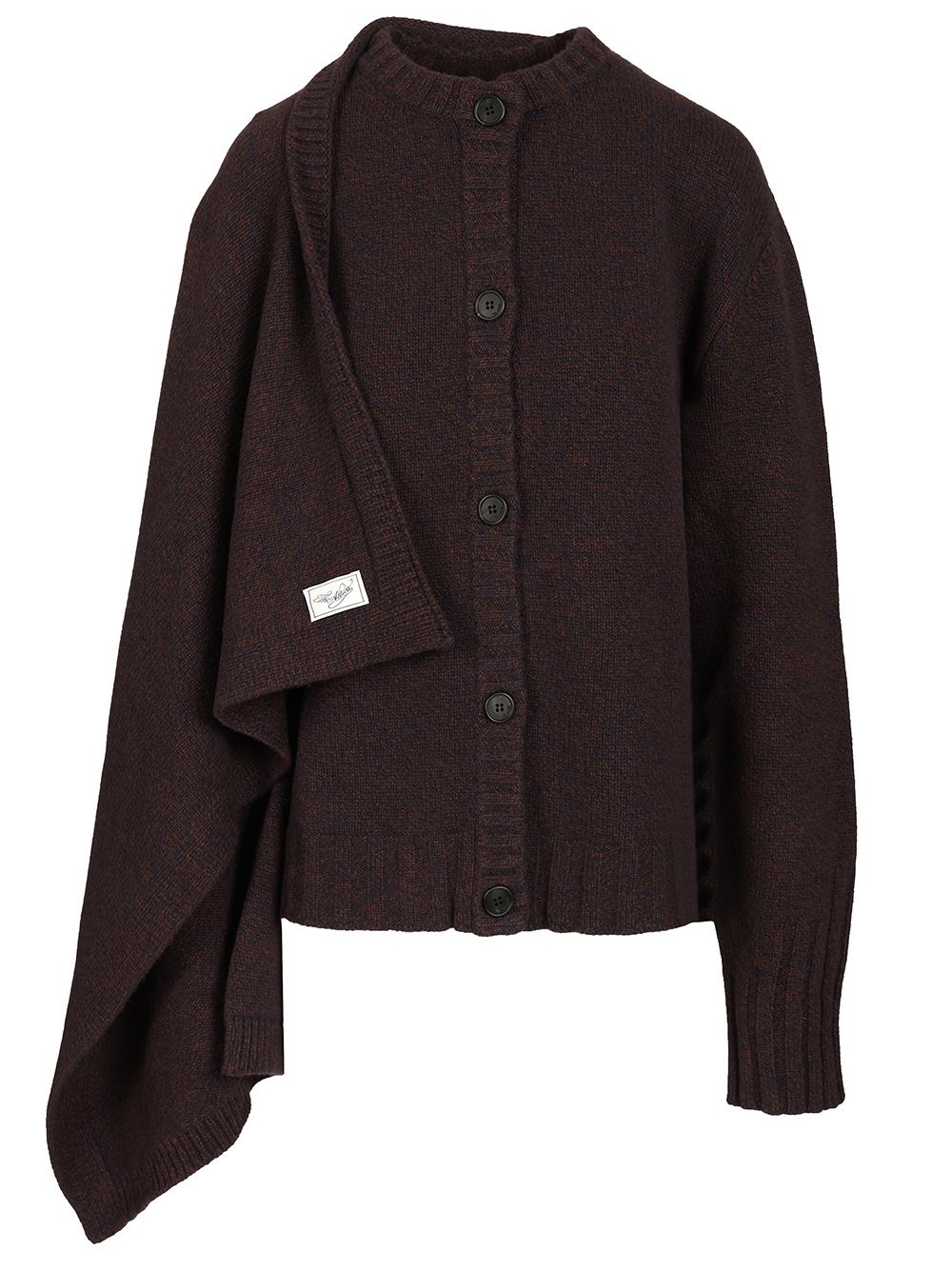 The Attico Cardigan With Draped Details Knitwear - Brown | 7261b06ea4bde404c5da714b7019ebab13a247e8