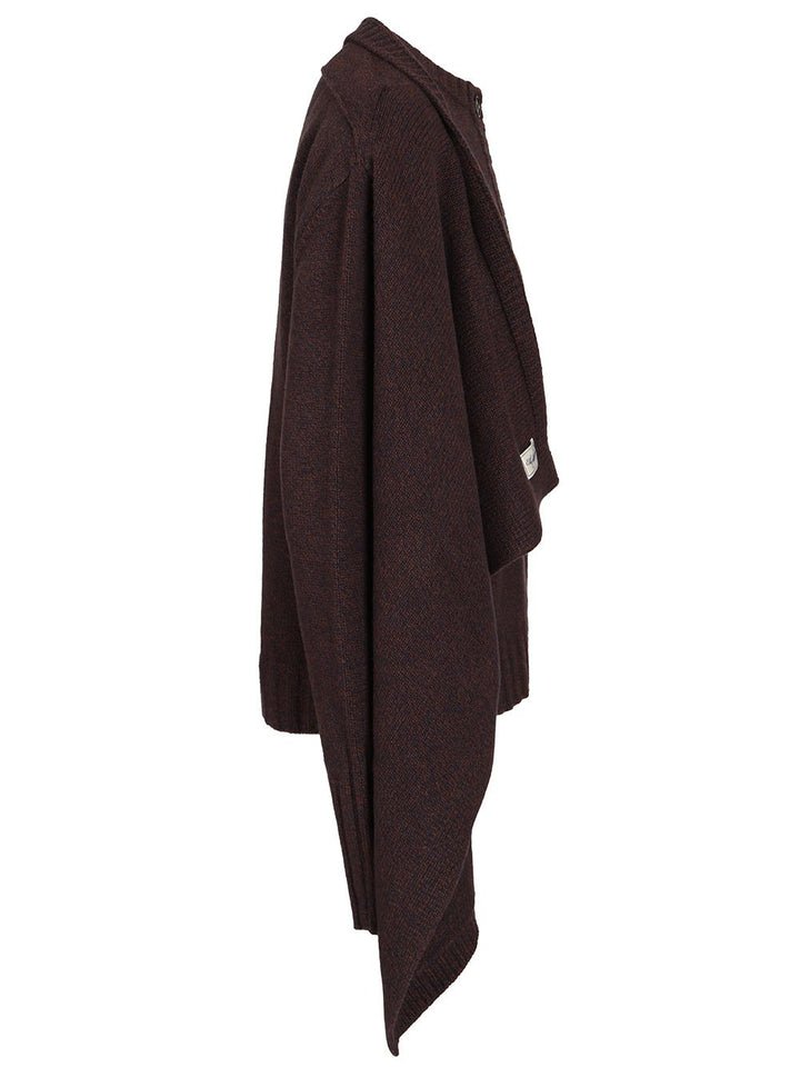 The Attico Cardigan With Draped Details Knitwear - Brown | ce8d3bf21ff8db8ef6d30c9e1433d163a5ab372c