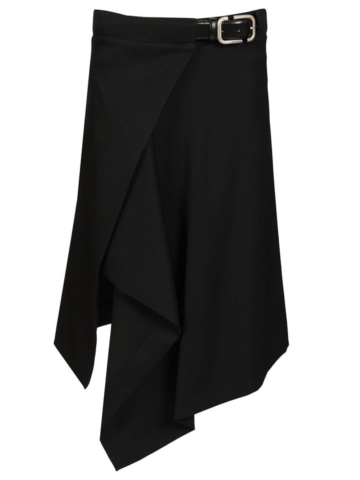 The Attico Midi Skirt Wool Gabardine Skirts - Black | 9a2cee3fe45ce5a9dbb74202b2eb3f0c9749e61f