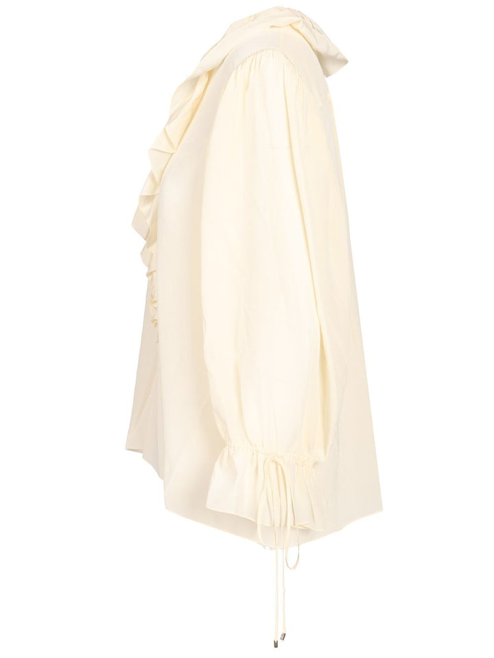 Chloe' Long-Sleeved Shirt Knitwear - White | 8b69b7a8d263c0bfafd56431961768cbcc89a91e