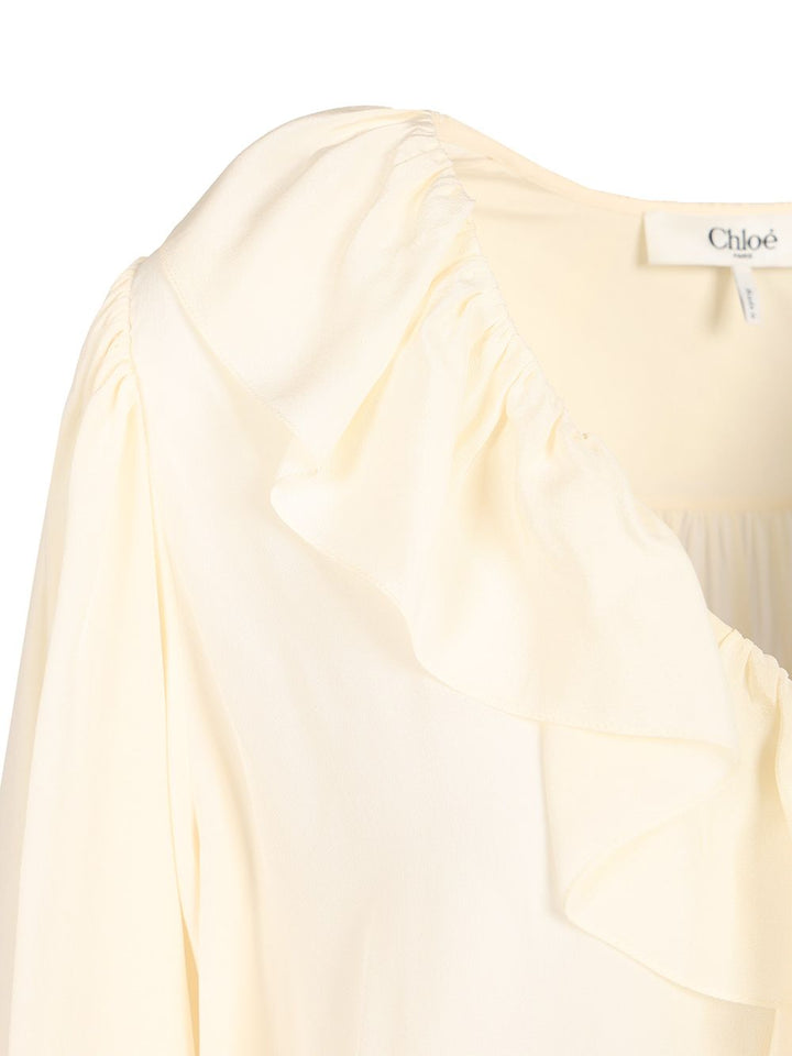 Chloe' Long-Sleeved Shirt Knitwear - White | c89b07d93dbb150e16366fe905ad8c17884e57b6