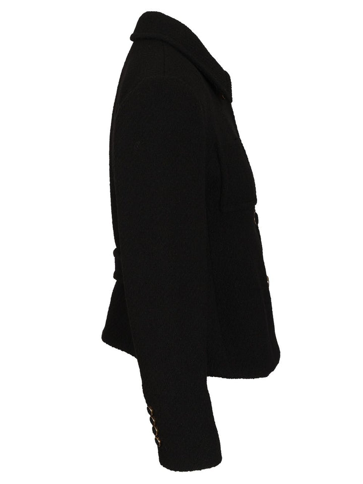 Chloe' Single-Breasted Short Blazer Jackets - Black | 4a5f34fa9340920a685c18385d083652145cead1