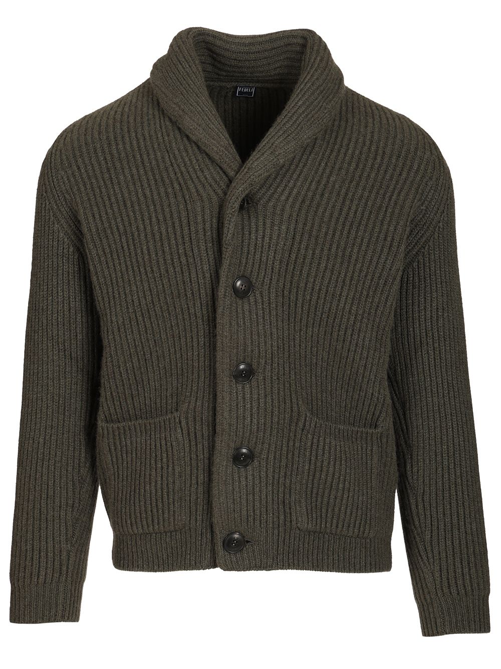 Fedeli Cardigan Scialle 100 Cachemire Knitwear - Green | de9b150b7467e3a0ac92307fcaf27043f5f54873