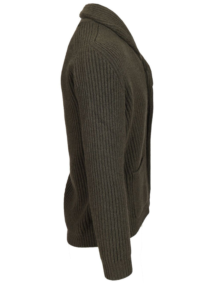 Fedeli Shawl Cardigan Knitwear - Green | 5ce37d5e2c8033ff52049691cb09aa3041a3f5d1