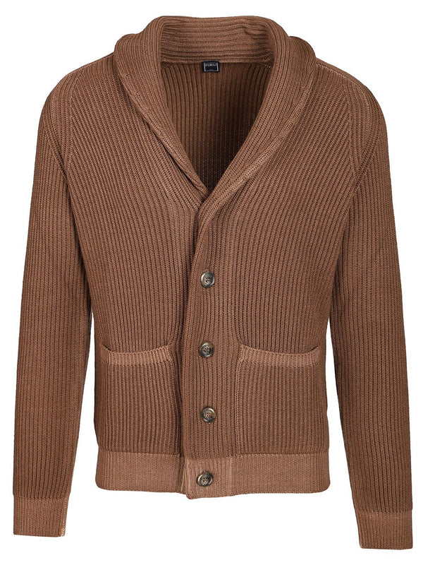 Shawl Cardigan Knitwear Brown