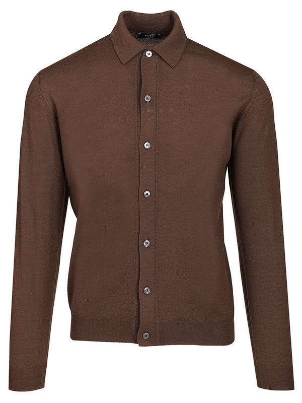 Knitted Shirt Knitwear Brown