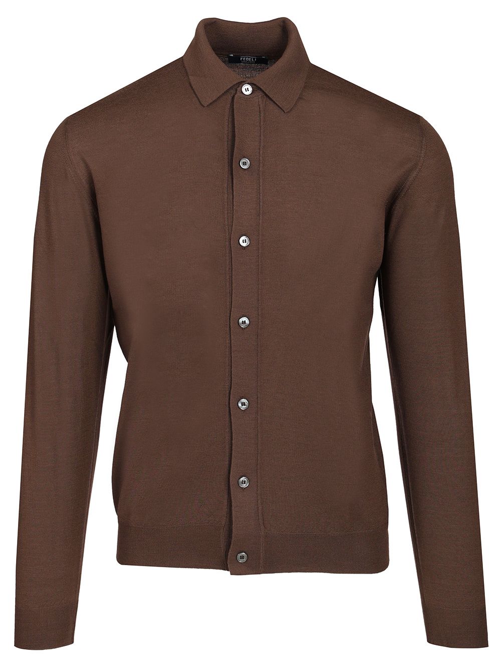 Fedeli 140s Wool Shirt Knitwear - Brown | 49d151abcacf520e01224999bd9736fe51330164