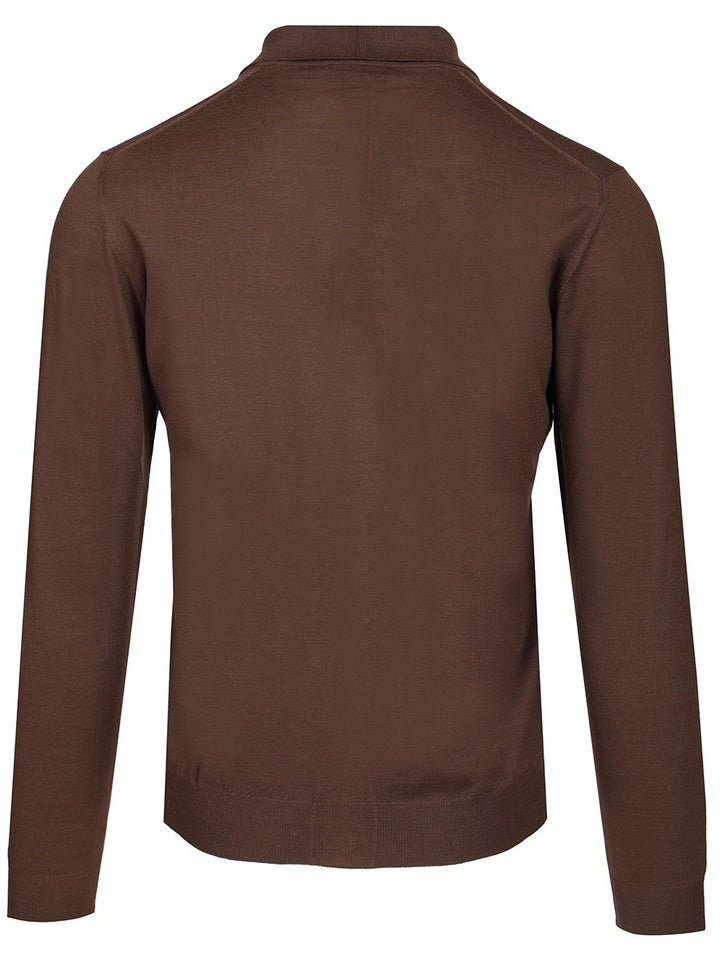 Fedeli Camicia  140s 100 Lana Knitwear - Brown | f2c936e758e749d9b62bc9552f5ec3ba59cc9669