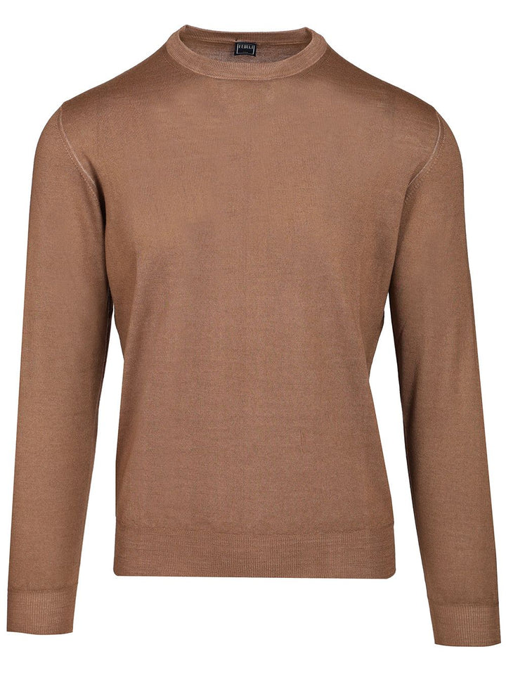 Fedeli Giro Fissato Al Sale 100 Merinos Knitwear - Brown | 9f6b105e103cb5a7deeefc2bcf534876a06ef43b