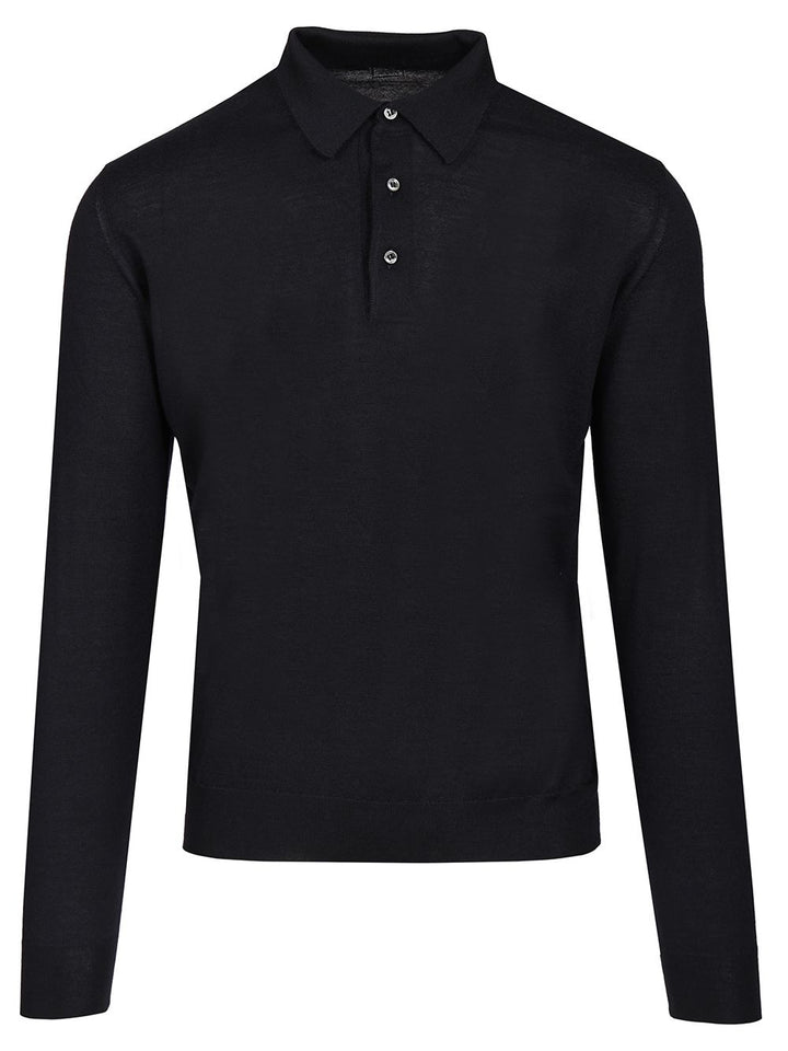 Fedeli Polo 70 Cach 30 Seta Knitwear - Blue | 3ddeea4412ff5f9f12edba5e77f9181555822725
