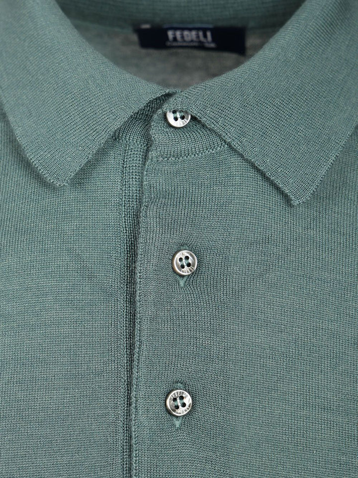 Fedeli Polo 70 Cach 30 Seta Knitwear - Green | 17898b25c84121dadf0d82787bba001c32c071dd