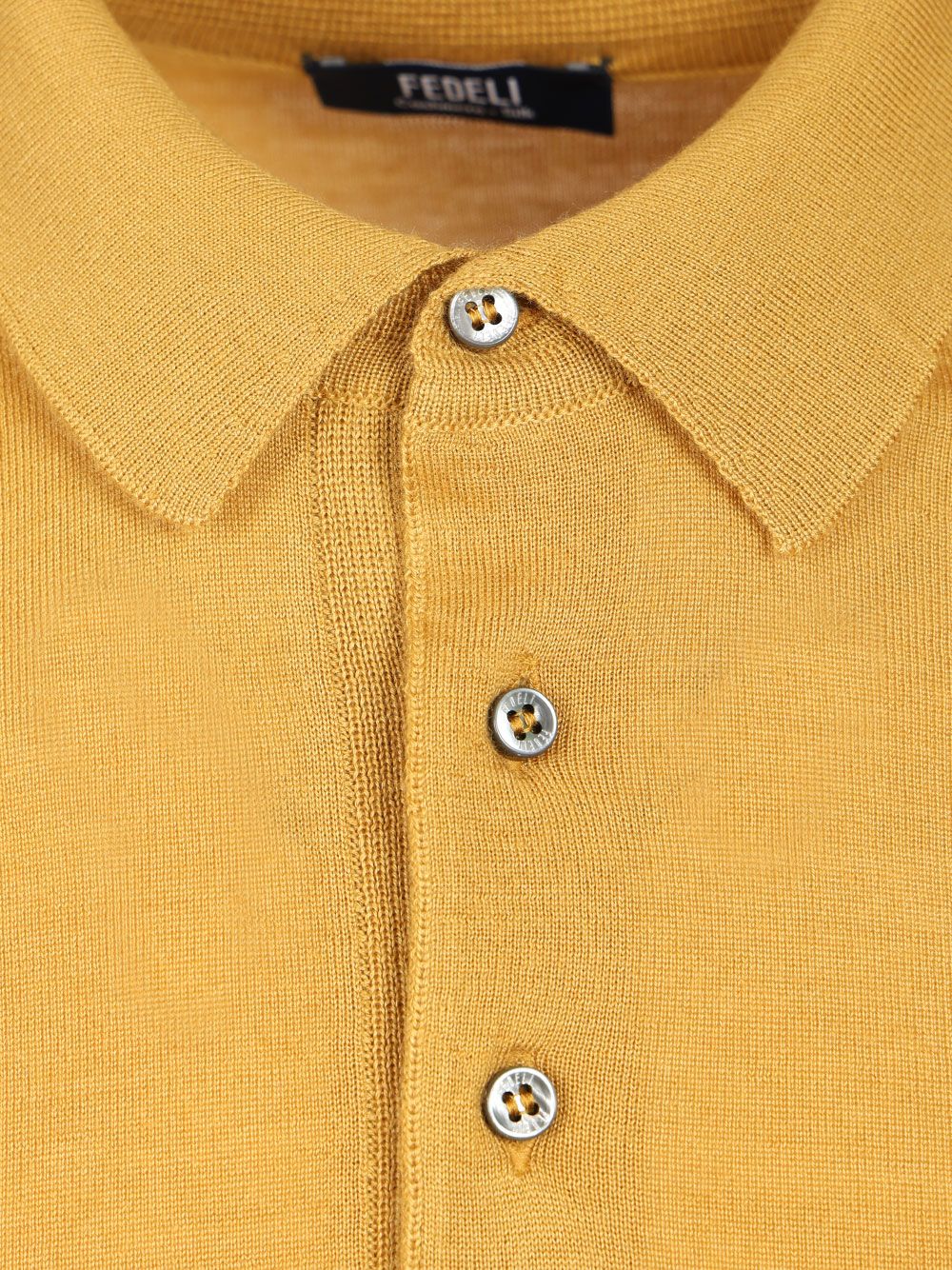 Fedeli Polo 70 Cach 30 Seta Knitwear - Yellow | f6d11a0c378e643ba28a99fb08359d6d9865571c