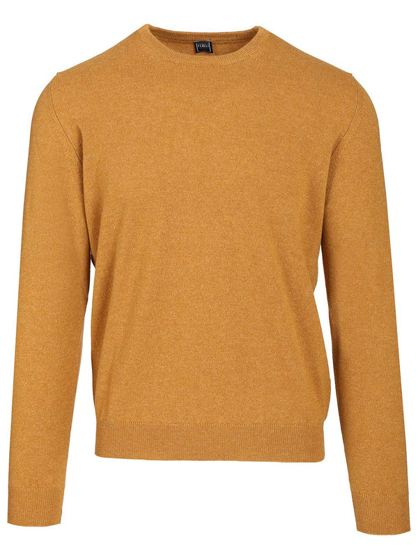 Crew Neck Sweater Knitwear Yellow