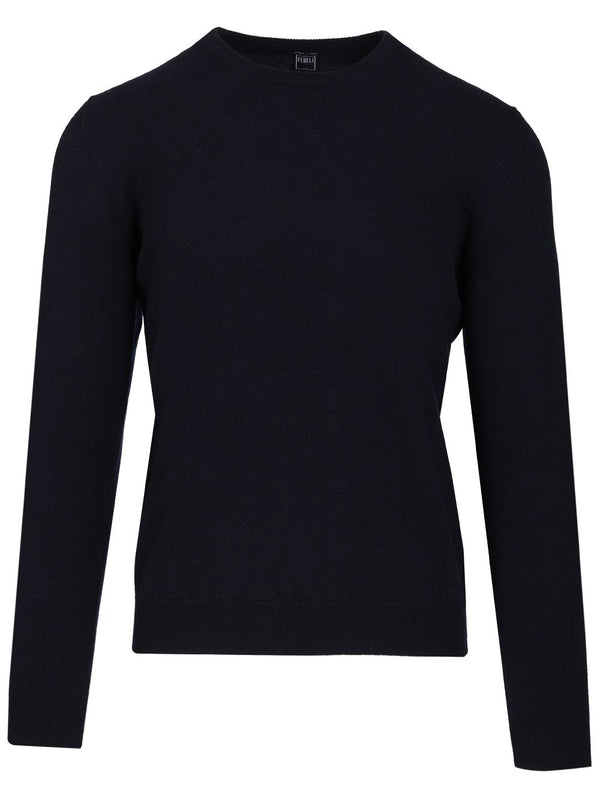 Crew Neck Sweater Knitwear Blue