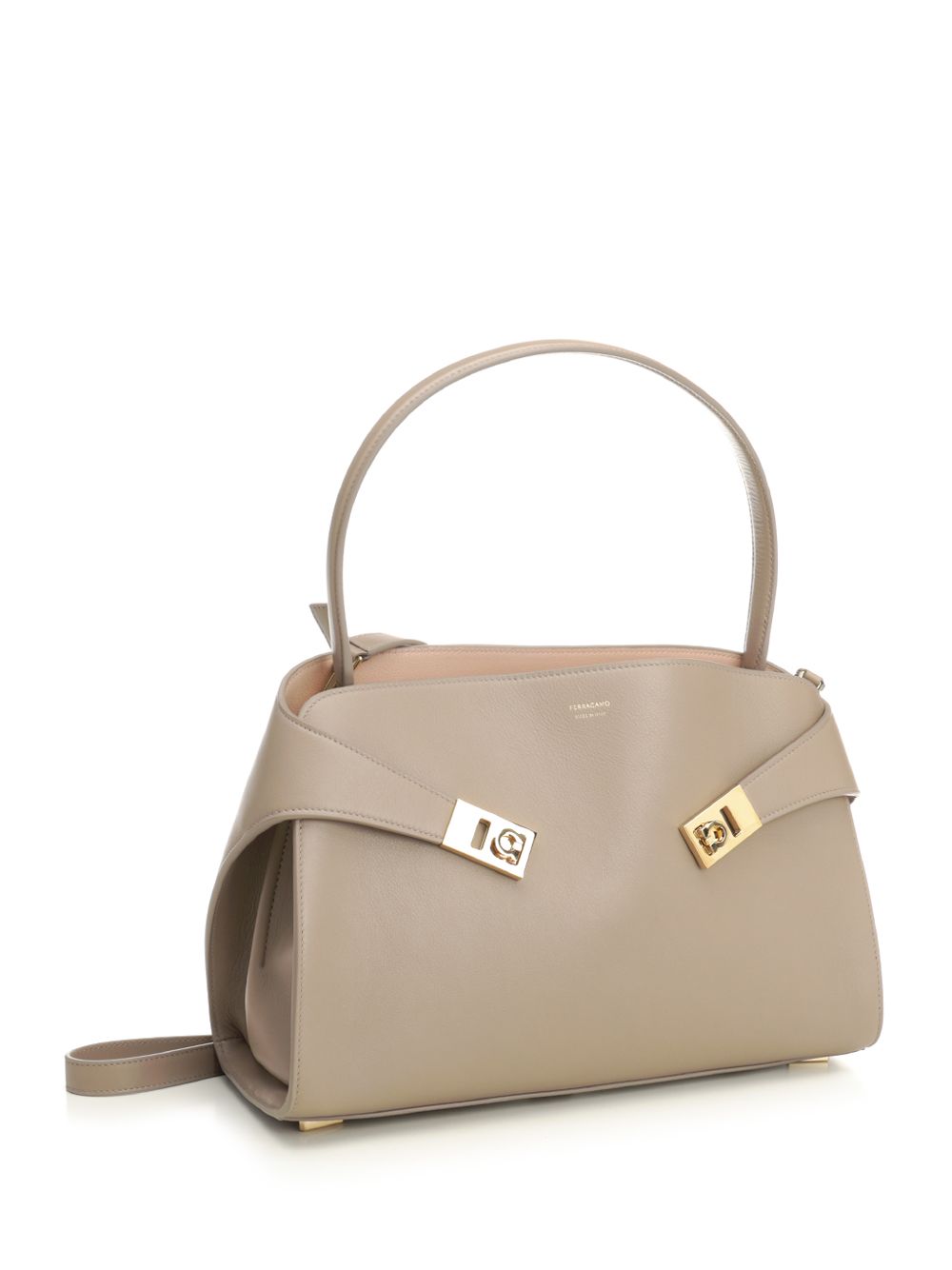 Ferragamo Hug Shulder Small Soft Bicolor Shoulder Bags - Beige | 10d5b37408923280f65f4ef233398759ce9936a2