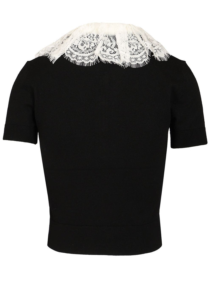Self-Portrait Knitted Top Knitwear - Black | acb1a075af61413b2a5cadc738525f7a337d91c6