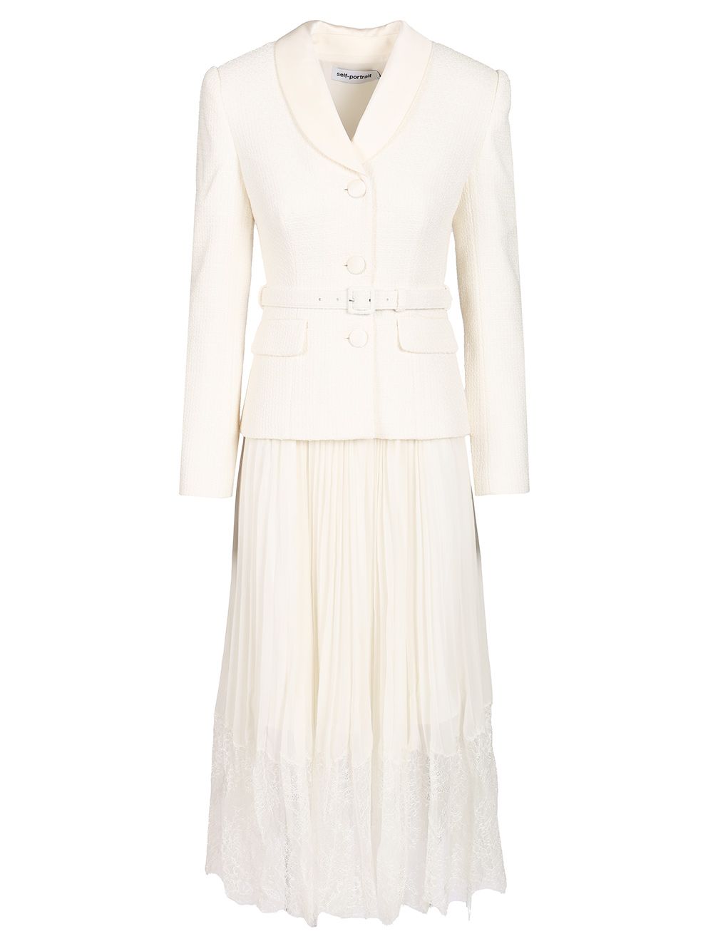 Self-Portrait Midi Dress Dresses - White | 0608529f4ada0d867db496949985de58457a9463
