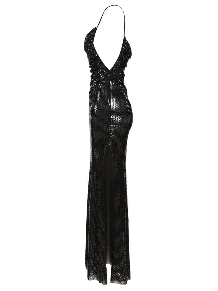 Self-Portrait Draped Dress Dresses - Black | c4ac010d42d2bbe214cb4ac2c48dfb48a8e1b3be