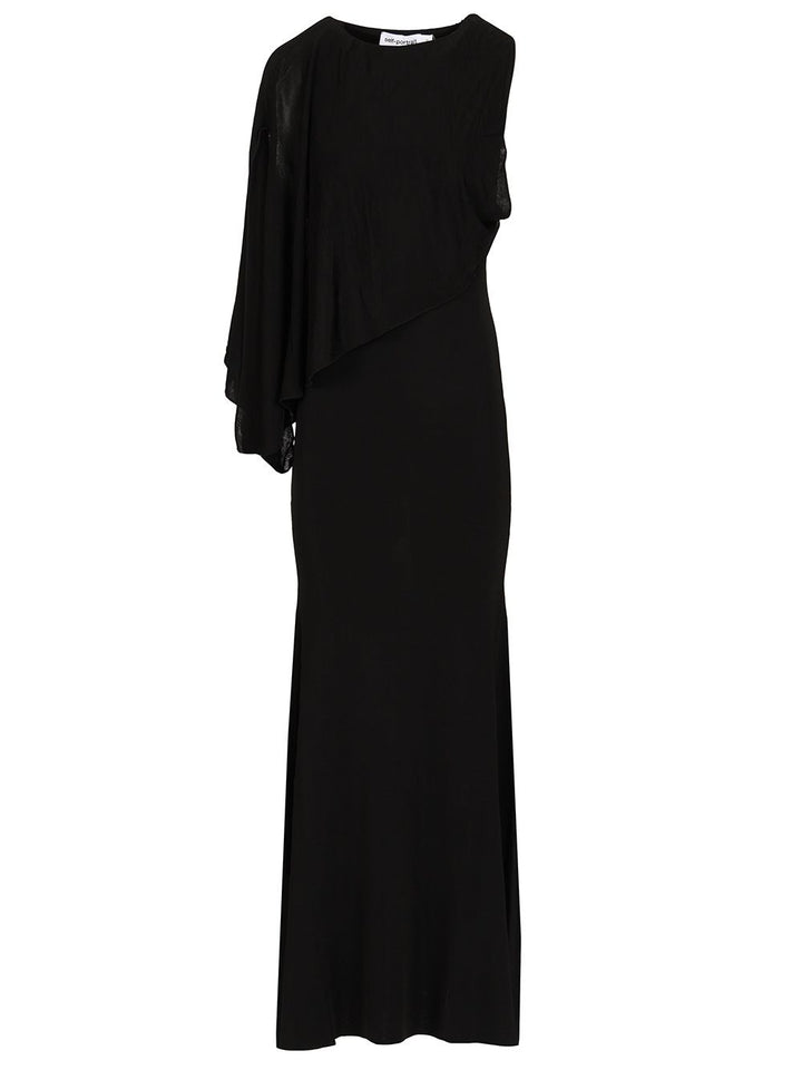 Self-Portrait Long One-Shoulder Dress Dresses - Black | 16d58c43732ec323ca9afa5d5b12624bdf132d44