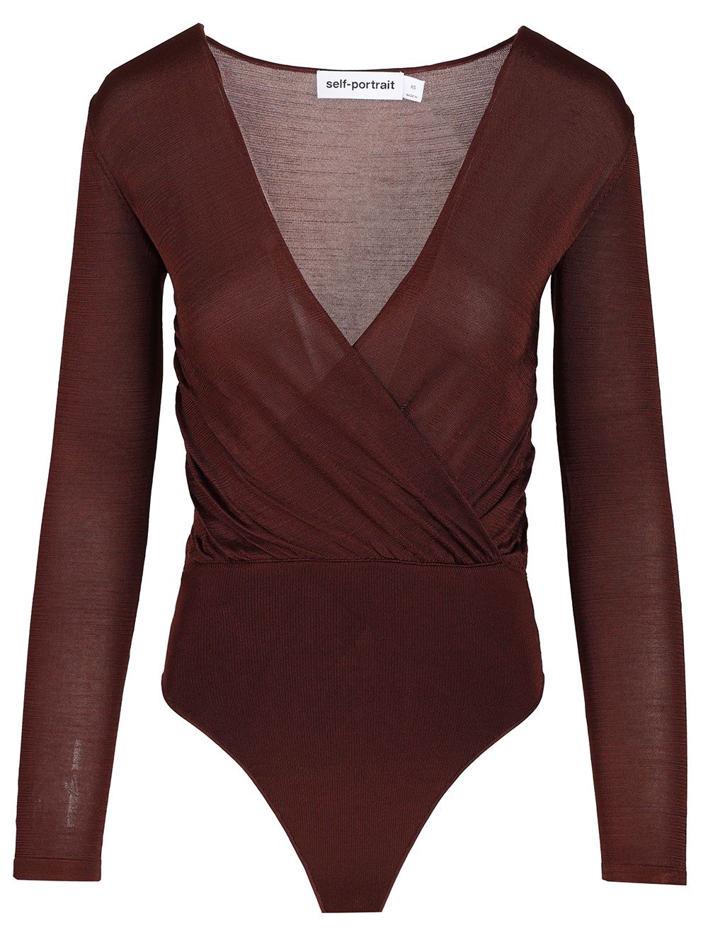 Self-Portrait Knitted Bodysuit Knitwear - Brown | 24b52bdd6b2b0081abe3ca2505b3da95d297f89b