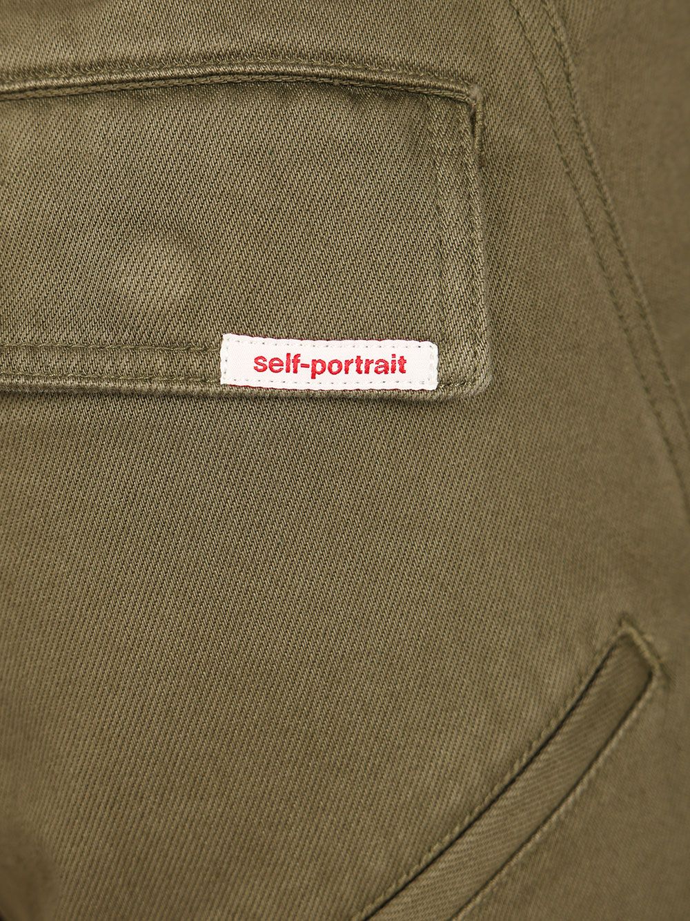 Self-Portrait Cargo Jeans - Green | 78c3c2f75dff161e29405f097b93b637704dffb2