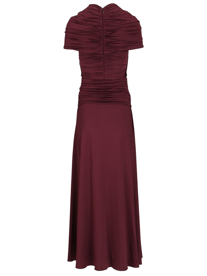 Self-Portrait Ruffled Midi Dress Dresses - Bordeaux | 94d7a0ab01b1de9689fae5869901b8f1554de92a