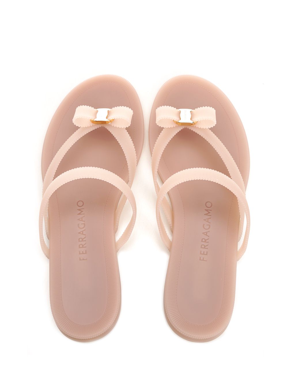 Ferragamo Vara Flip-Flops With Jelly Bow Sandals - Rose | a29e275ee0c0565e1fb6d5eb05edd06a597e8dab