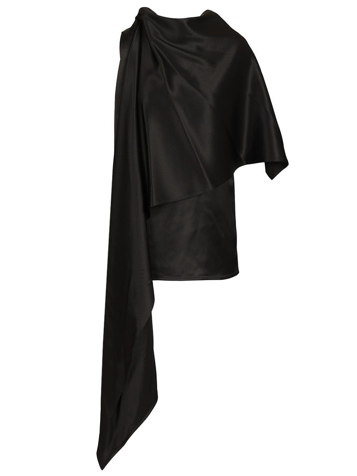 Bottega Veneta Top Silk Fluid Double Satin Tops - Black | 20ba75582914c6d5ec65913a0909ca859e5e29d5