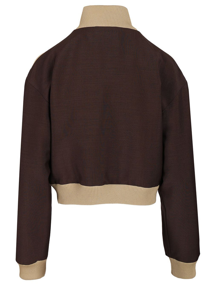 Miu Miu Blouson In Kid Mohair Jackets - Brown | 126456ce3eb34de7cc2e79bd4a08a06b9dac0f0c