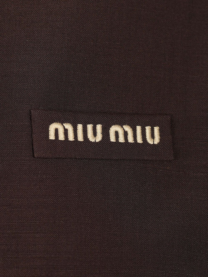 Miu Miu Blouson In Kid Mohair Jackets - Brown | 9a5c9fe428f38e7e276f05066f643759e03f2d44