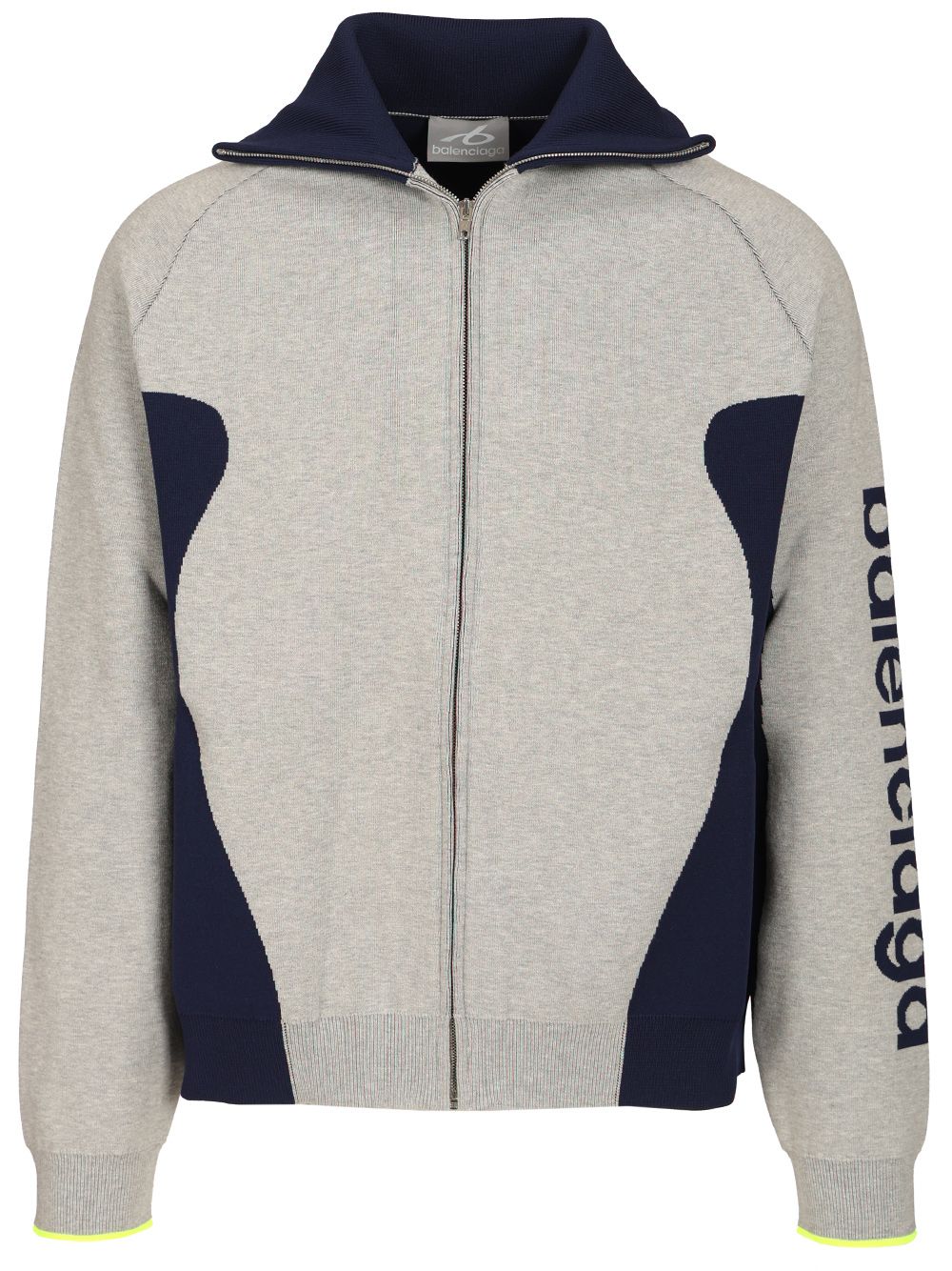 Balenciaga Knitted Cardigan With Zip Bodies Knitwear - Grey | 98e98ad768671aa92b3e3de22df18b327e97beb6