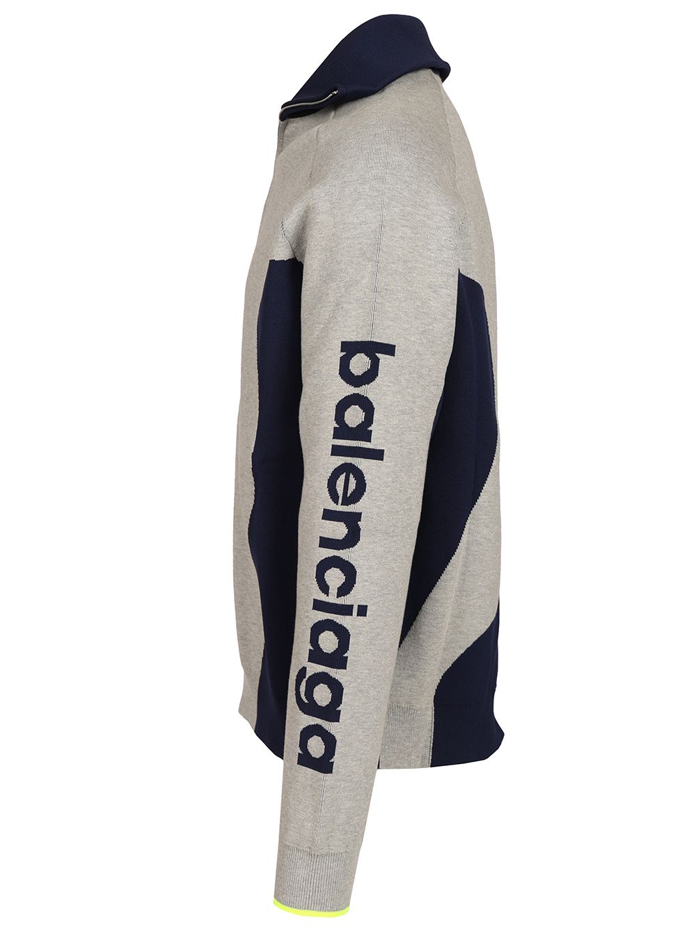 Balenciaga Knitted Cardigan With Zip Bodies Knitwear - Grey | 449a6cbd8cd40f1a094b218e0d12dcc10dec0c86