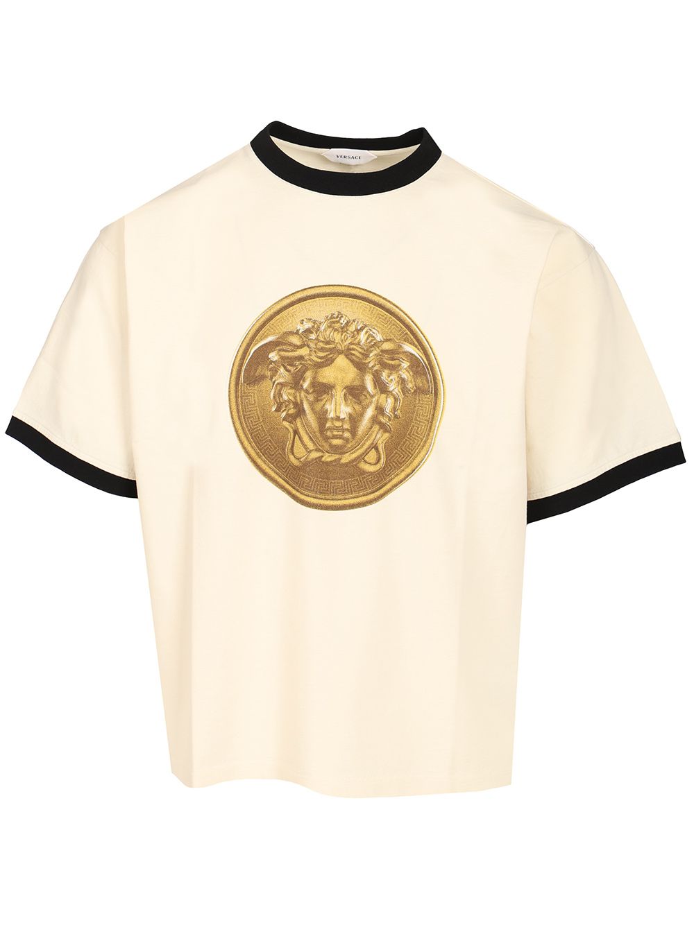 Versace Cotton Jersey  With Print T-Shirt - White | e9a9dcd46411ec756ecf4d8cf36cecd2d79491e5