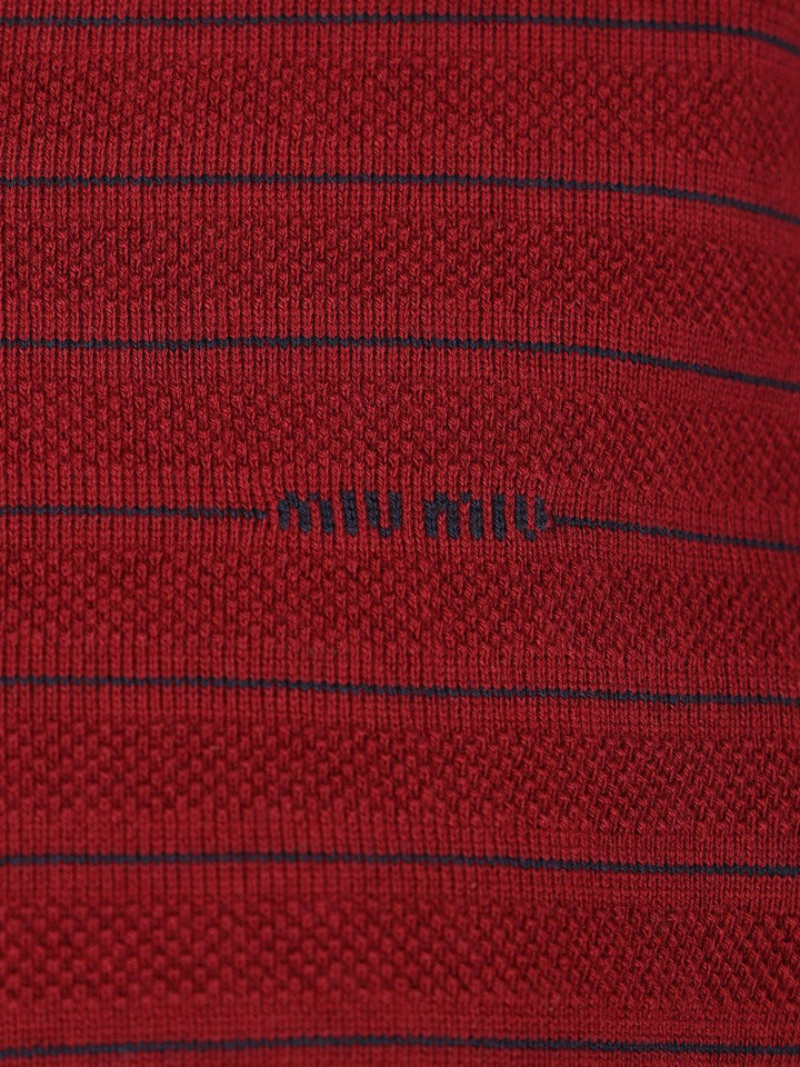 Miu Miu V-Neck Sweater Knitwear - Bordeaux | 2709ab6094cb7a09fb60d26d3893b4a3a0ee69e1