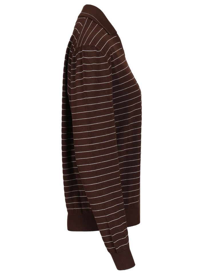 Miu Miu V-Neck Sweater Knitwear - Brown | 31e290478bb6d45b88dc4ade5b85cb1a18947fa1