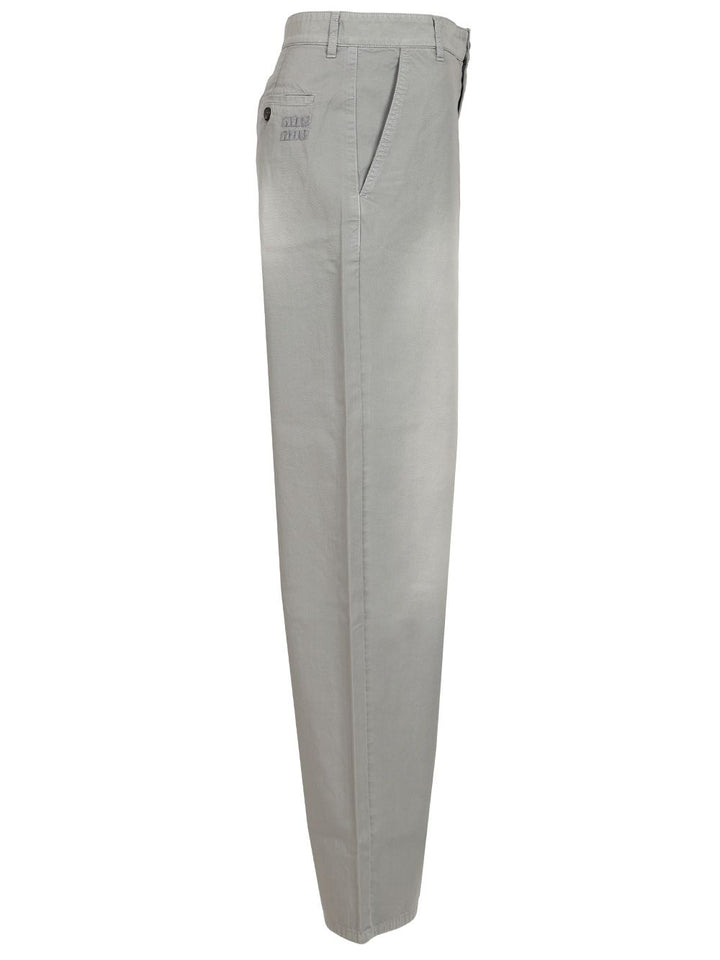 Miu Miu Long Trousers - Grey | 57c6cb3540ae15aa3320e4350357a4c60ae1dd61