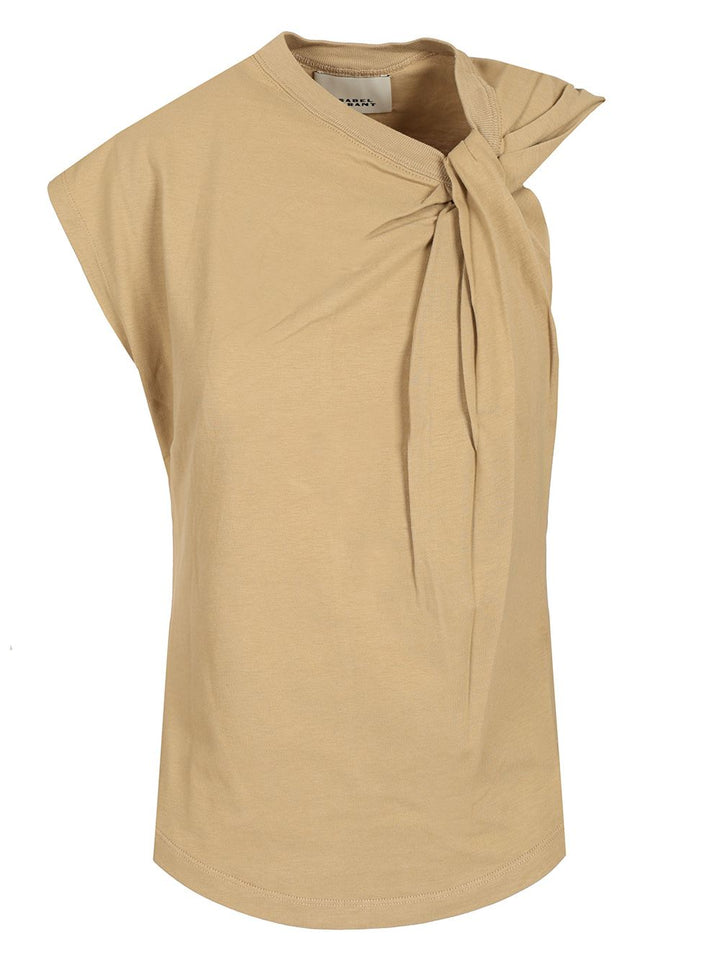 Isabel Marant Nayda  In Cotton Jersey T-Shirt - Beige | e1b8c4fc8116a9dd161a38d69ce385e77f183cca
