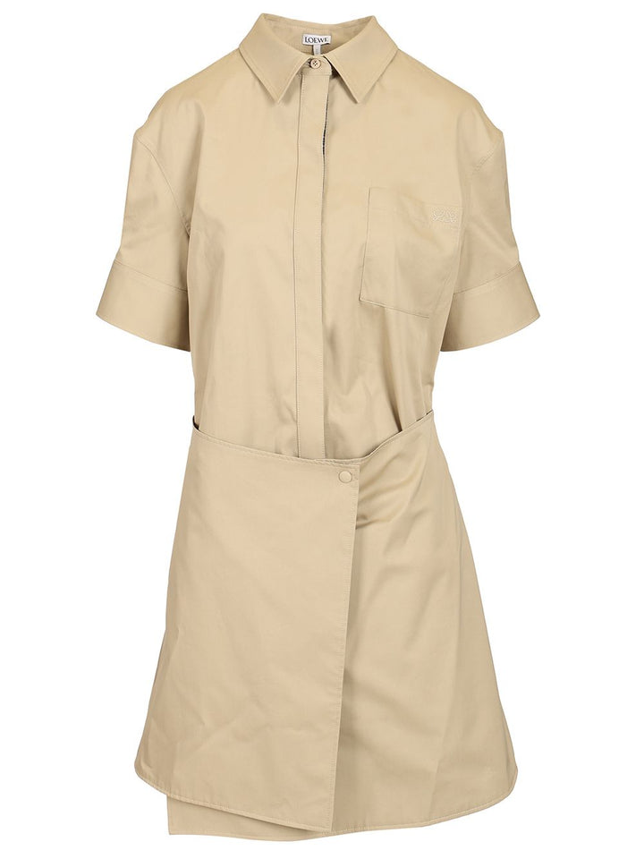Loewe Cotton And Silk Dress Dresses - Beige | d2b3481ed612f834a4d62f97d38e3d0e587b135e